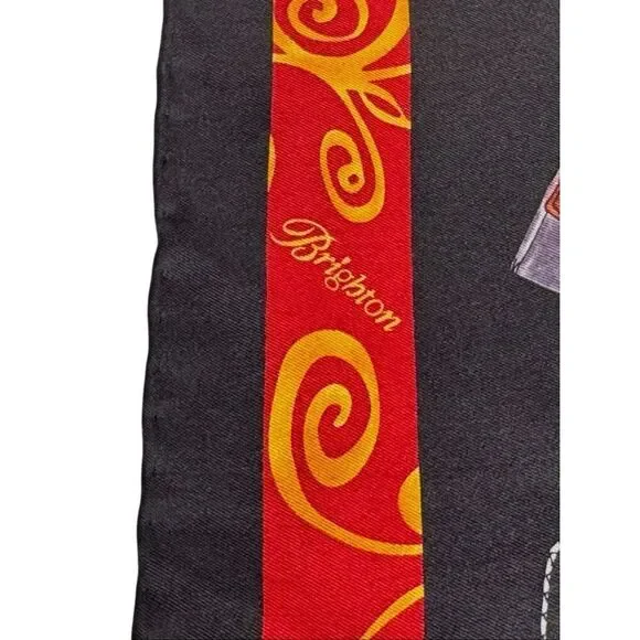 Brighton 100% silk scarf with fashion accessories print size 21” X 21” - Picture 7 of 12